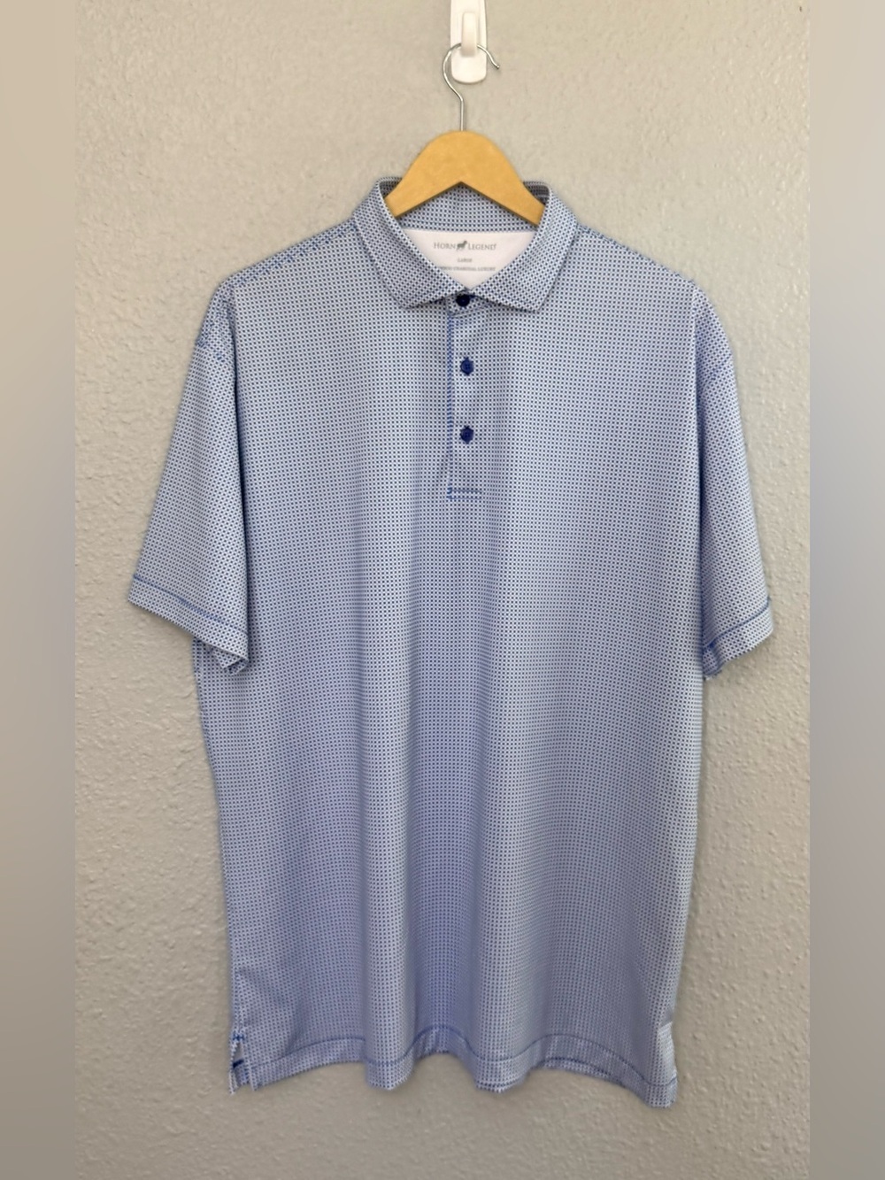 Horn Legend | Particolored Gingham Polo | Micro Check | Size Large
